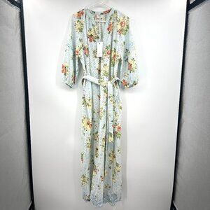 NWT Hemant & Nandita Floral Eyelet Belted Maxi Dress Women's Large